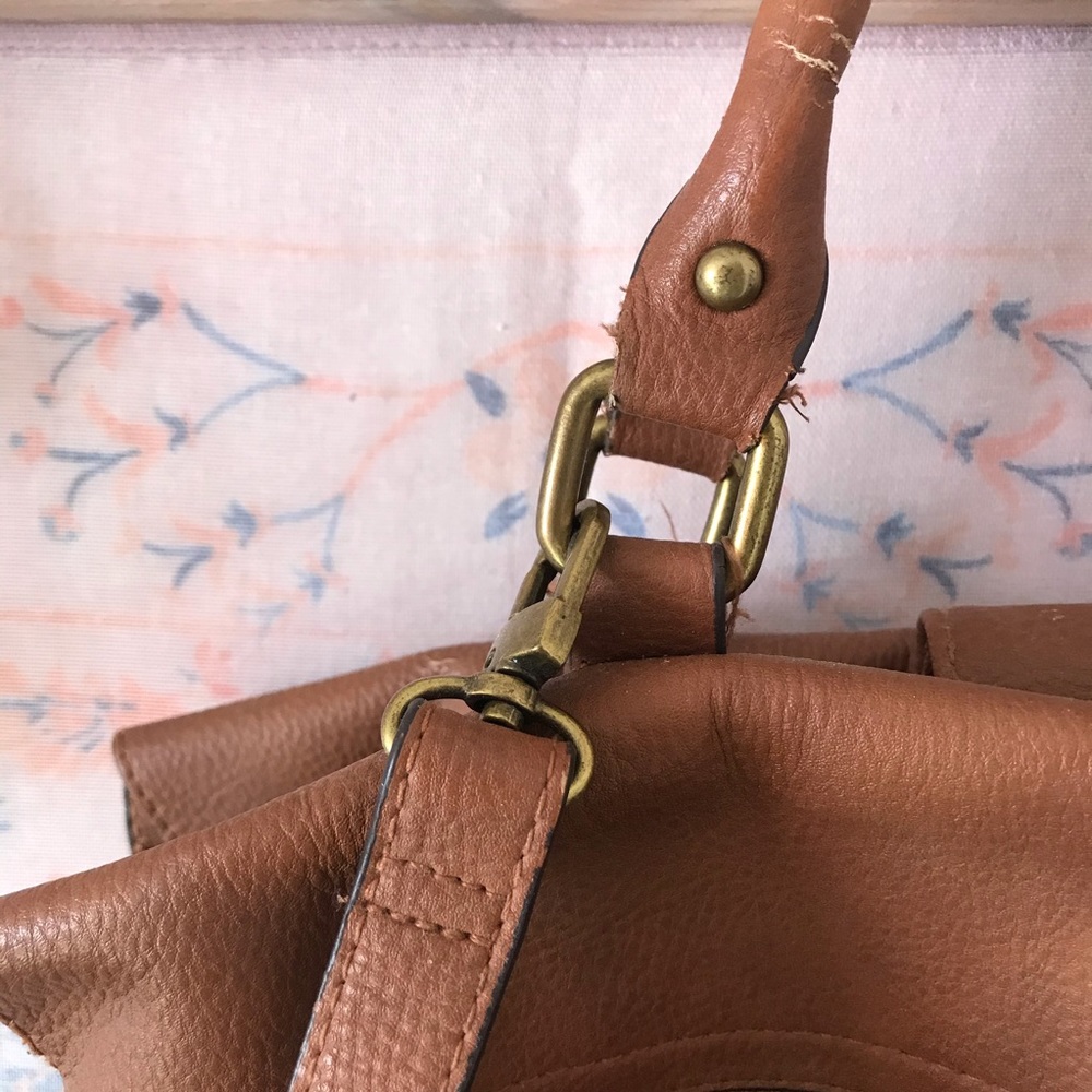 Merona Brown Faux Leather Satchel Purse - Picture 14 of 14